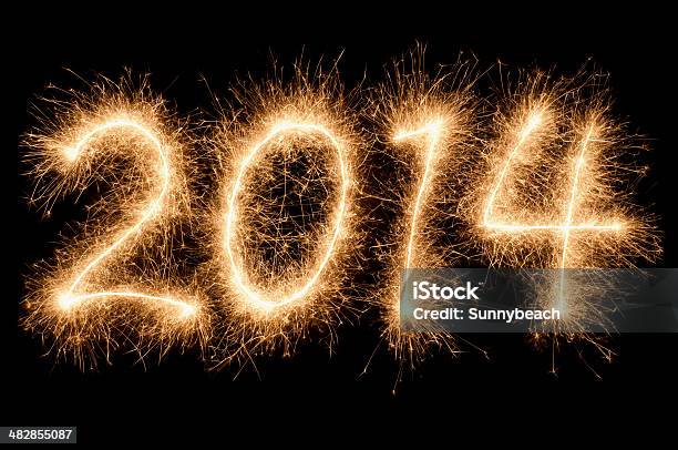 Nuovo Anno 2014 - Fotografie stock e altre immagini di 2014 - 2014, Accendere (col fuoco), Attrezzatura per illuminazione