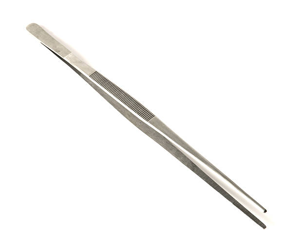 istock metal tweezers isolated over the white background 482855162