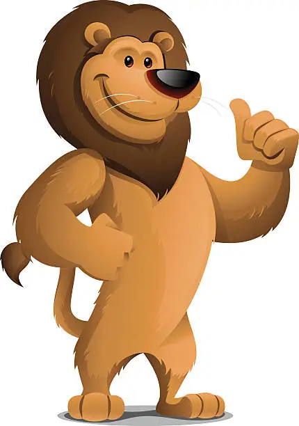Vector illustration of Lion: Thumbs Up
