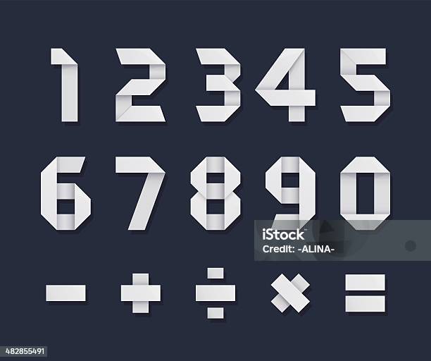 Origami Numbers Stock Illustration - Download Image Now - Number, Origami, Typescript