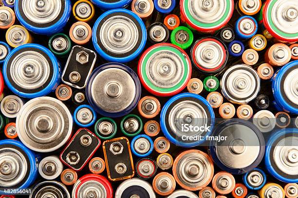 Various Batteries Stock Photo - Download Image Now - Battery, Lithium, Recycling