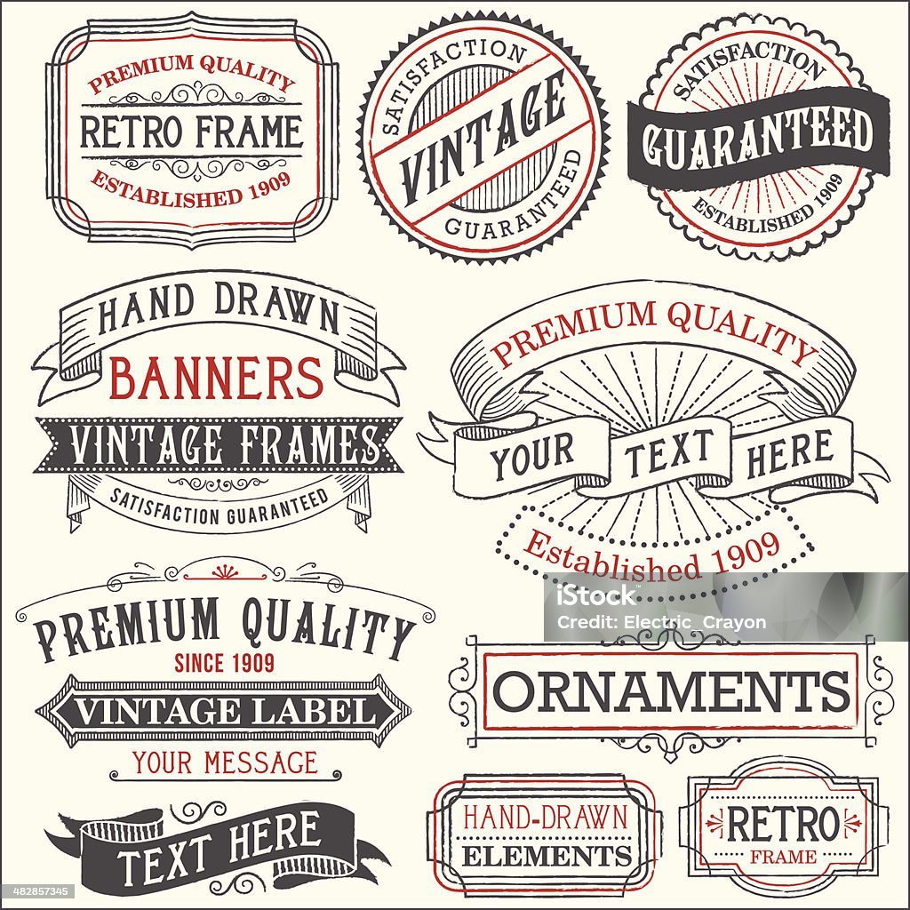 Vintage Copyspace elementos de Design - Vetor de Estilo Vitoriano royalty-free