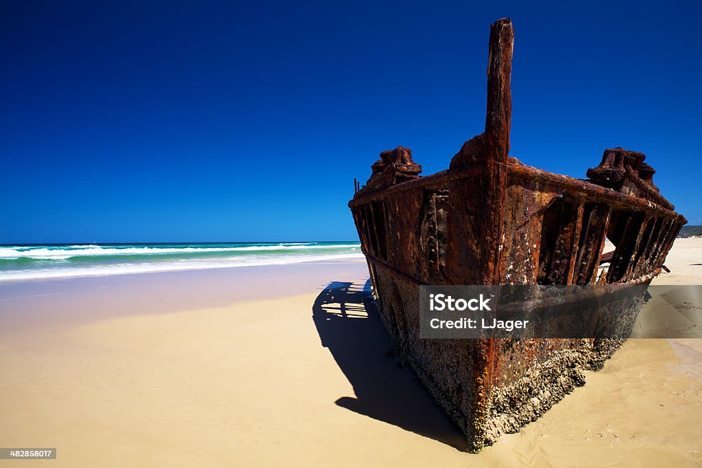 Shipwreck on Frazer Island, Australia Abandoned Stock Photo