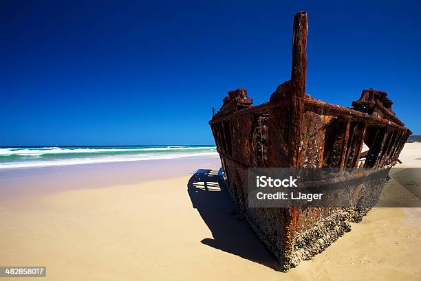 Shipwreck On Frazer Island Australia Stock Photo - Download Image Now - Abandoned, Australia, Beach