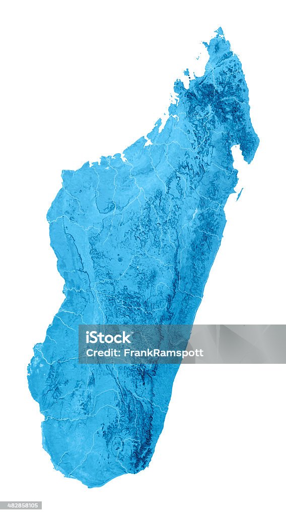 Madagaskar Topographic Karte Isoliert - Lizenzfrei Afrika Stock-Foto