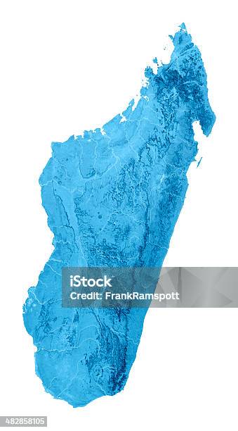 Madagaskar Topographic Karte Isoliert Stockfoto und mehr Bilder von Afrika - Afrika, Andringitra Massif, Blau