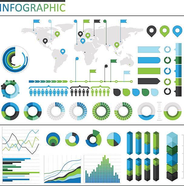 Infographic Elements Infographic elements set bar graph illustrations stock illustrations