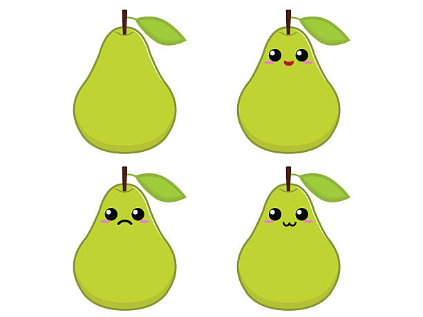 ilustrações de stock, clip art, desenhos animados e ícones de pêra carácter - apple granny smith apple green vector