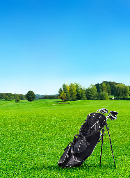 saco de golfe - beautiful blue sport vertical imagens e fotografias de stock