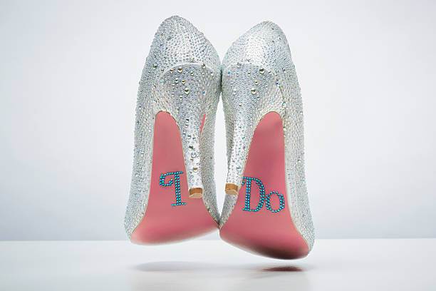 Bridal Wedding Shoes With I Do Message On Sole