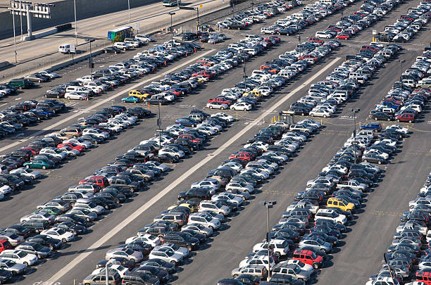 Sea of Cars stock photo