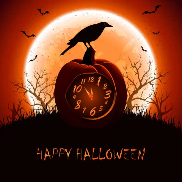 Vector illustration of Halloween time