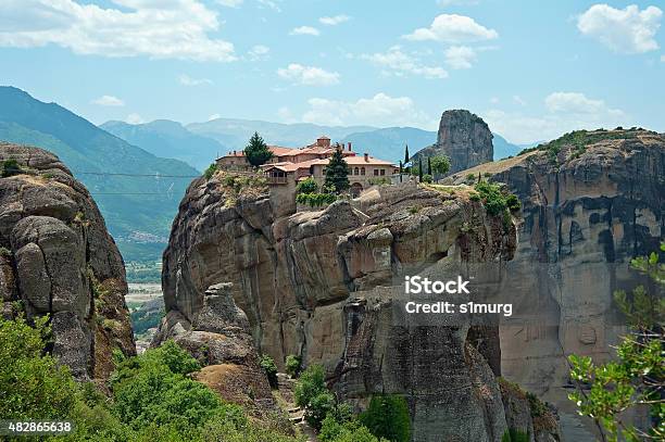 The Monastery Of The Holy Trinity Meteora Greece Stock Photo - Download Image Now - 2015, Abbey - Monastery, Ancient