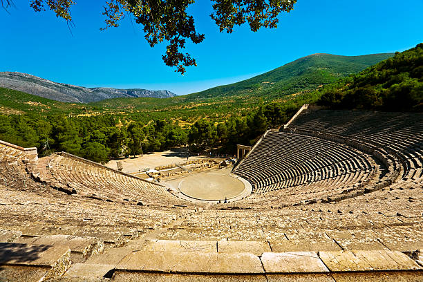 Greece. Ancient Theatre in Epidaurus (also Epidauros, Epidavros) built in 340 BC. This beautiful and best preserved theatre is on UNESCO World Heritage List since 1988