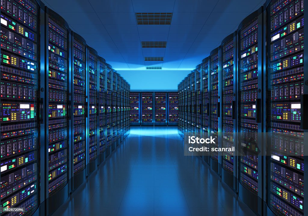 Server Zimmer in datacenter innen - Lizenzfrei Netzwerkserver Stock-Foto