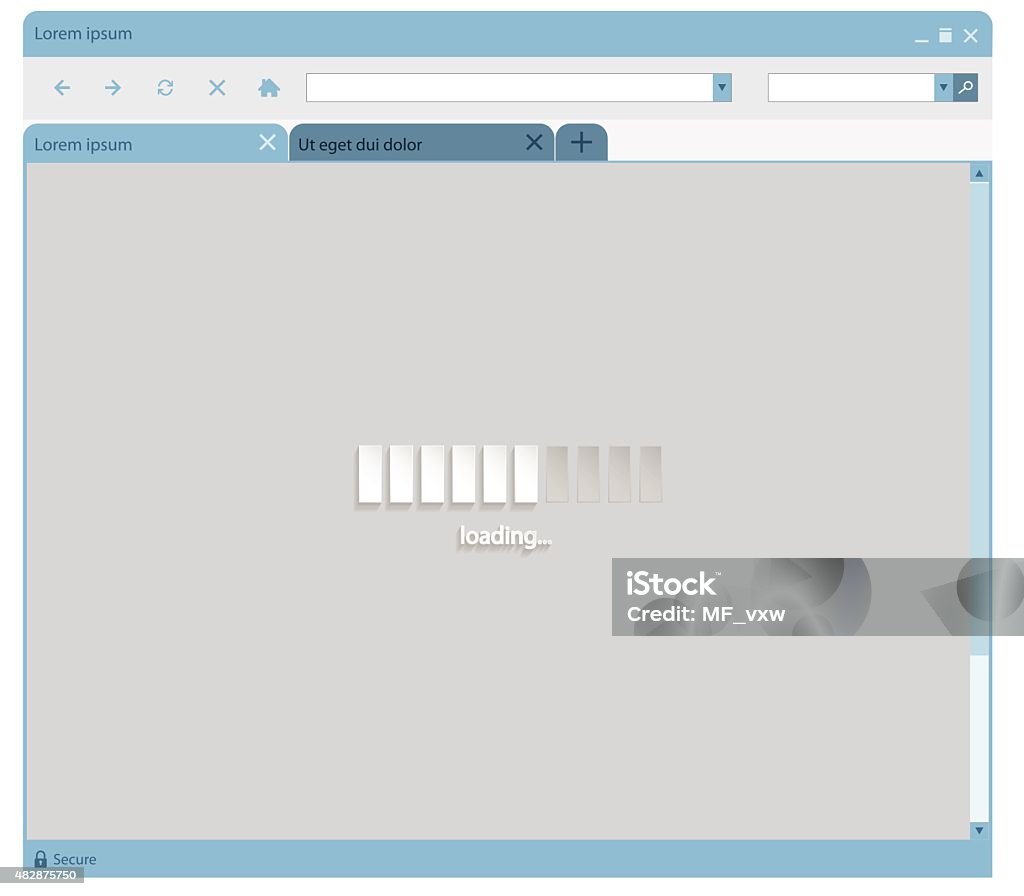 Loading Browser Screen Website Loading In Flat Style Web Browser Stock Illustration - Download ...