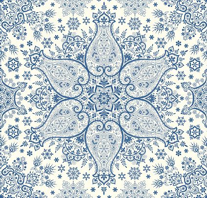Seamless paisley snowflakes