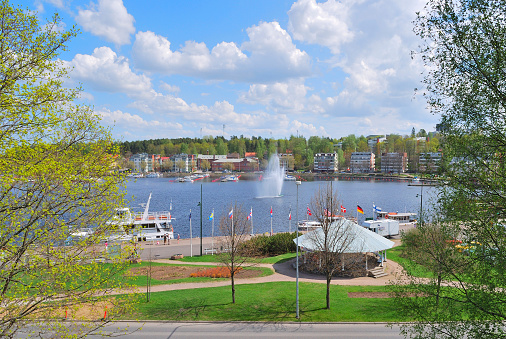 Finland. View of Lappeenranta harbor  in a sunny spring day