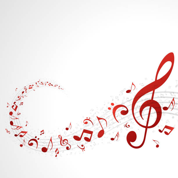 Music background with notes vector art illustration