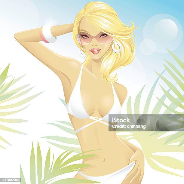 Hot Summer Stock Illustration - Download Image Now - Bikini, Vector, Adult