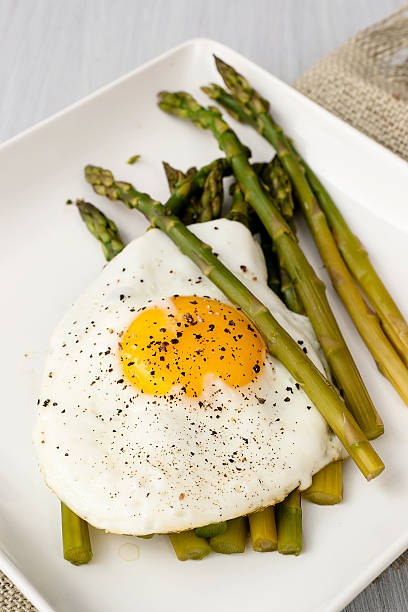 istock Healthy Breakfast of Asparagus and Fried Egg 482882189