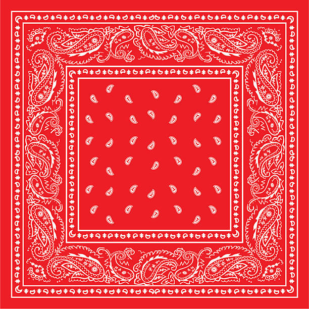 bandanared red bandana paisley pattern stock illustrations