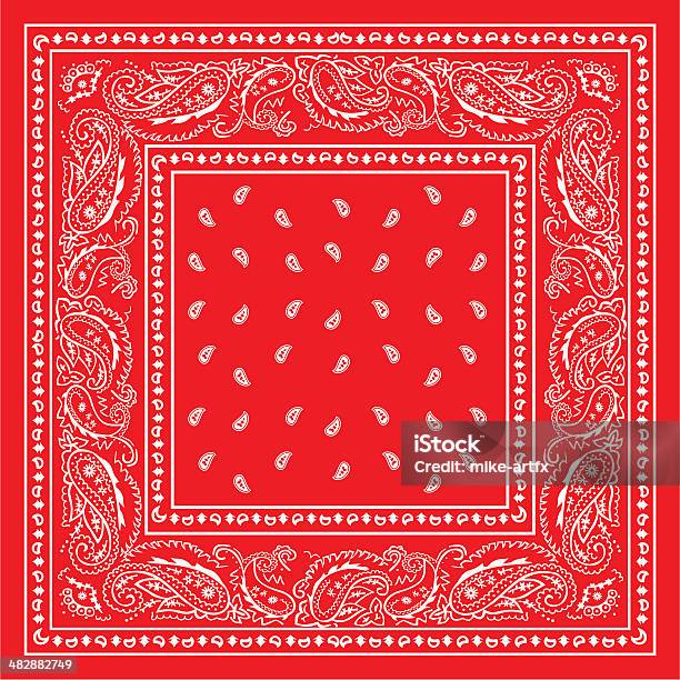 Bandanared Stock Illustration - Download Image Now - Bandana, Pattern, Paisley Pattern