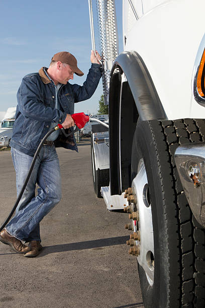 istock Truck Driver Fuel Up 482883691