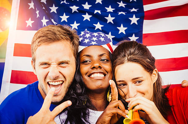 istock Young American supporters at stadium 482883699