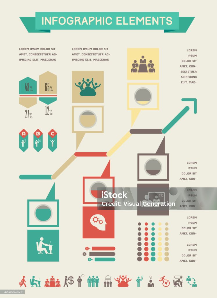 Business Infographic Template. Flat Business Infographic Elements plus Icon Set. Vector. Adult stock vector