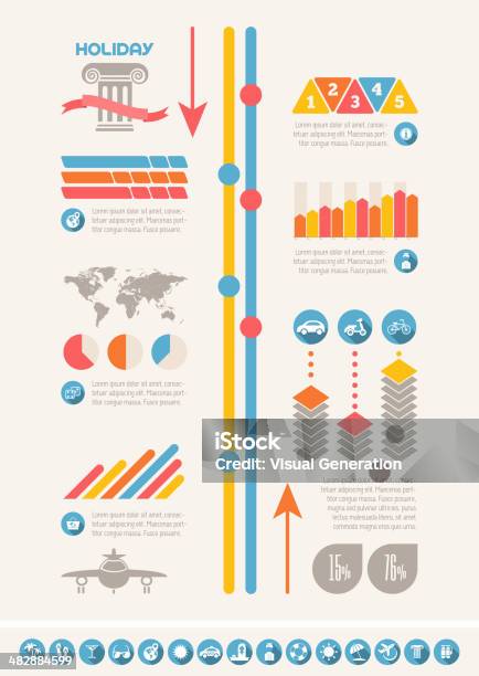 Ilustración de Viaje Infografía Plantilla y más Vectores Libres de Derechos de Analizar - Analizar, Autobús, Avión