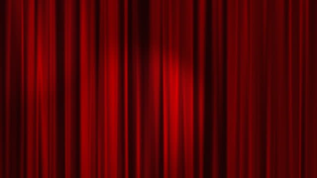 Red Curtains Open with Spotlights plus Alpha Luma Matte HD