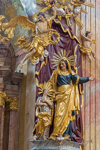 istock Vienna - Polychrome baroque statue in st. Annes church. 482884891