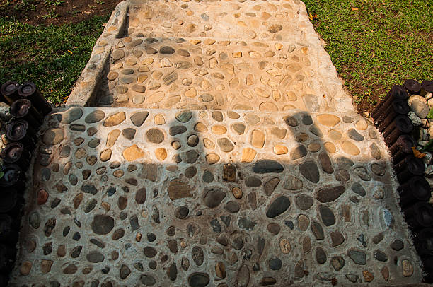 stone bubble stairs in garden