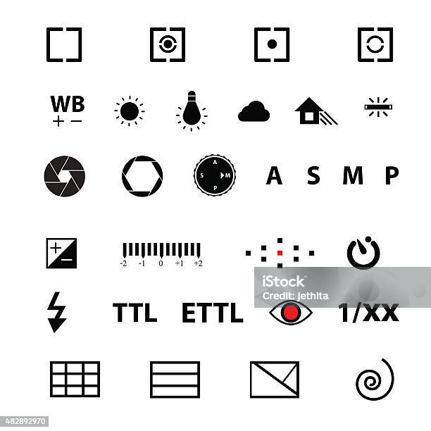 Quick Function Camera Icon Camera Menu Function Symbol Set Stock Illustration - Download Image Now ...