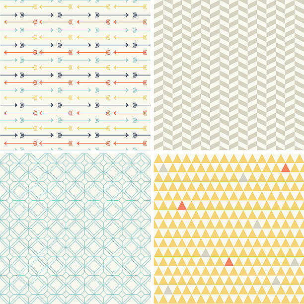 Four Seamless Geometric Patterns vector art illustration