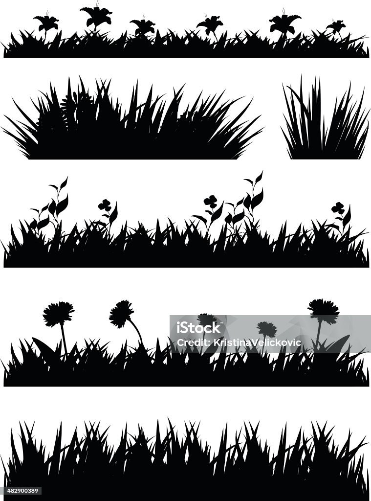 grass silhouette vector file of grass silhouette In Silhouette stock vector