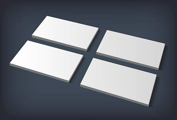 istock Four blank piles business cards ready for brand presentation 482901034