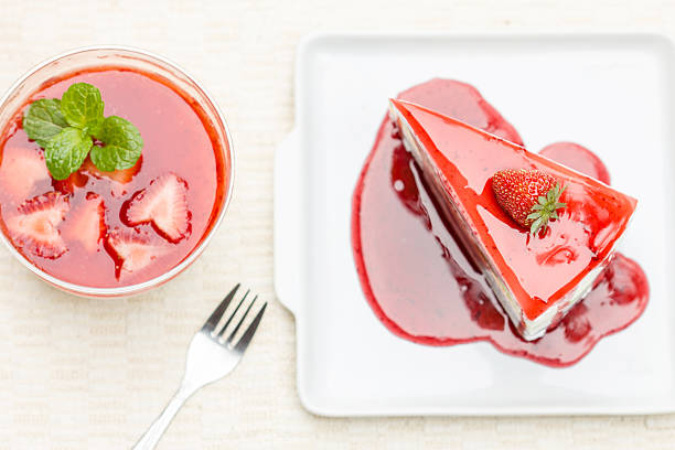 Rainbow cheese cake with fresh strawberries and strawberries cheese cake
