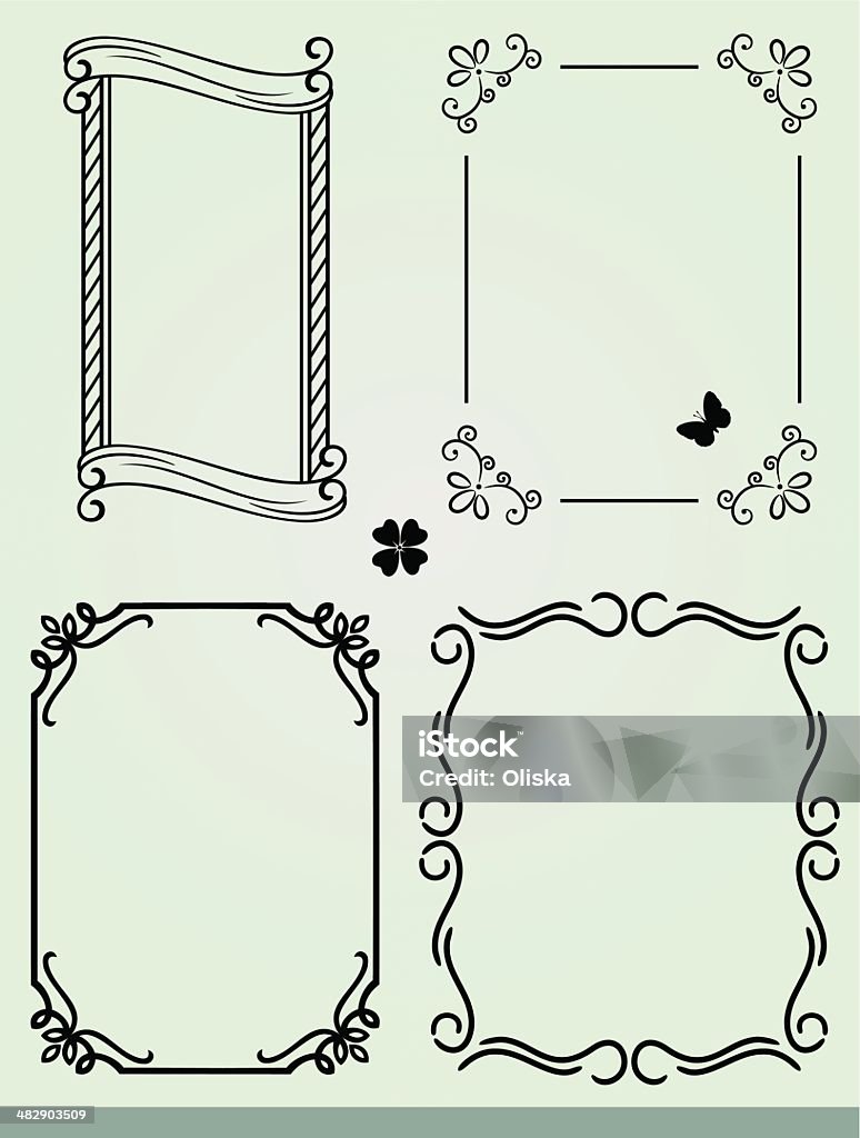 Stylistic Text Frame Set Of Text Frames Stock Illustration - Download Image Now - Abstract ...
