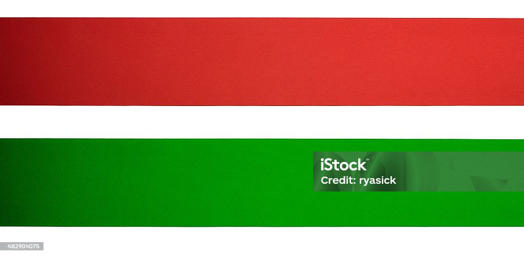 Rosso e verde strisce di nastro isolato piatto diritto - Foto stock royalty-free di Nastro