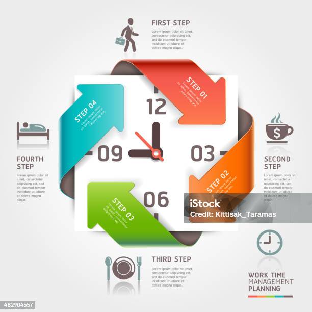 Illustrazione Vettoriale Di Frecce E Gestione Del Tempo - Immagini vettoriali stock e altre immagini di Affari