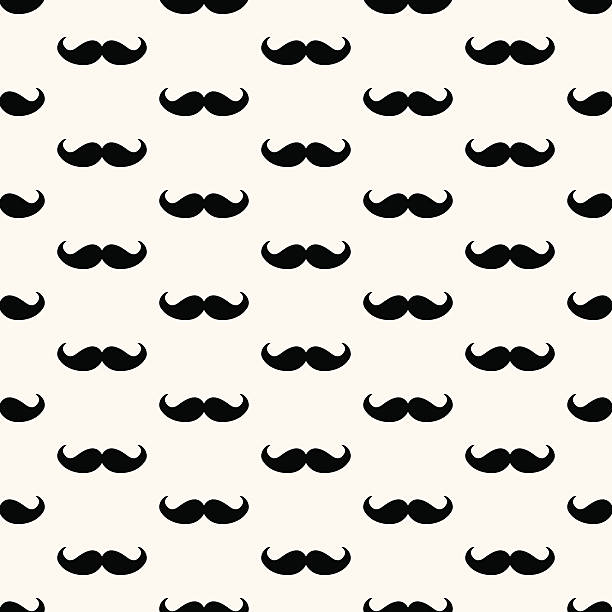 illustrations, cliparts, dessins animés et icônes de vecteur sans couture rétro motif - mustache