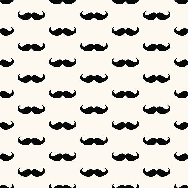 벡터 원활한 복고풍 패턴 - mustache stock illustrations
