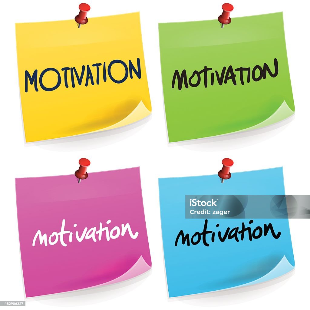 Motivating Sticky Note Motivation Sticky Note Stock Illustration - Download Image Now ...