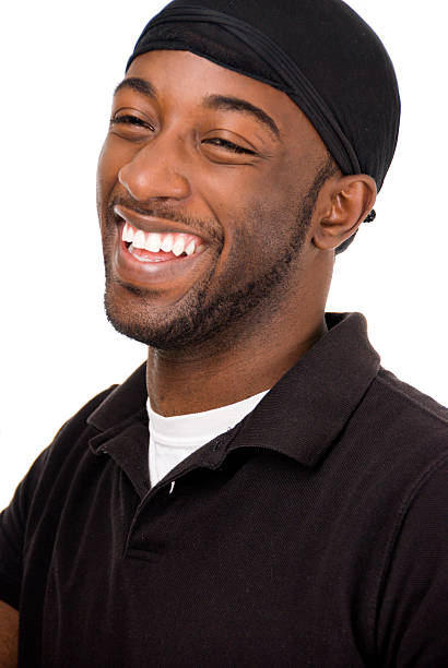 Young African American Male Laughing http://farm4.static.flickr.com/3571/3513002355_aa0e027546_o.jpg  do rag stock pictures, royalty-free photos & images