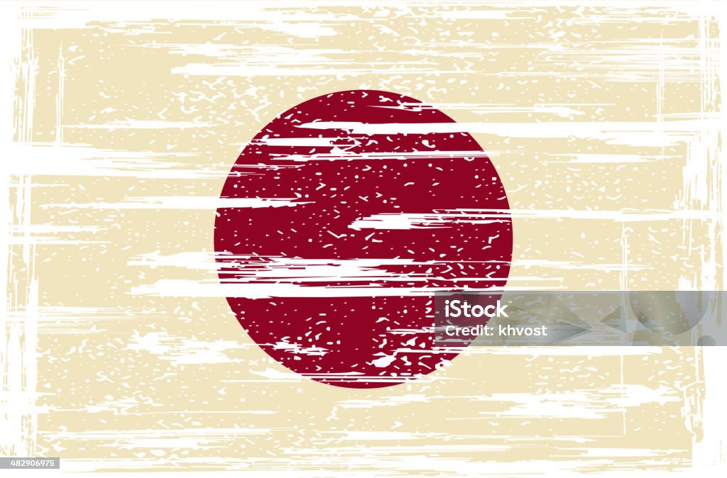 Drapeau japonais grunge - clipart vectoriel de Craquelé libre de droits