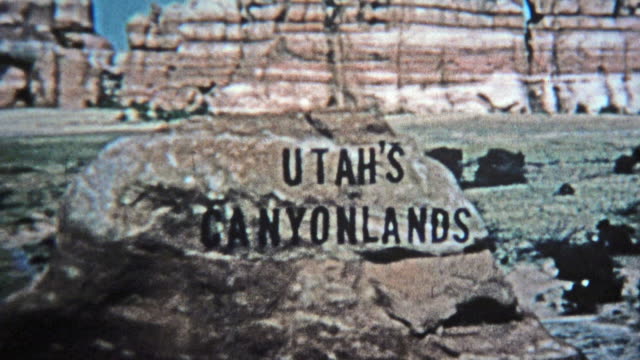 1971: Utah canyonlands old style analog title credit.