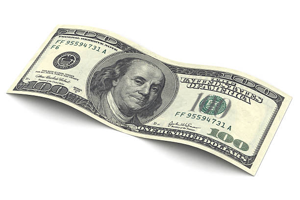 istock Close up hundred dollar banknote on white background 482911738