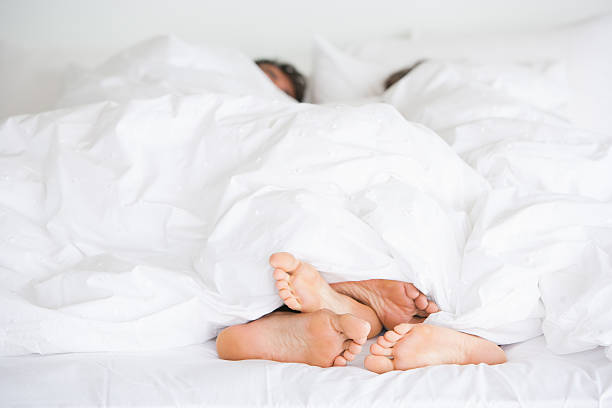  Richard & Kirstin bed feet -009  human sexual behavior stock pictures, royalty-free photos & images